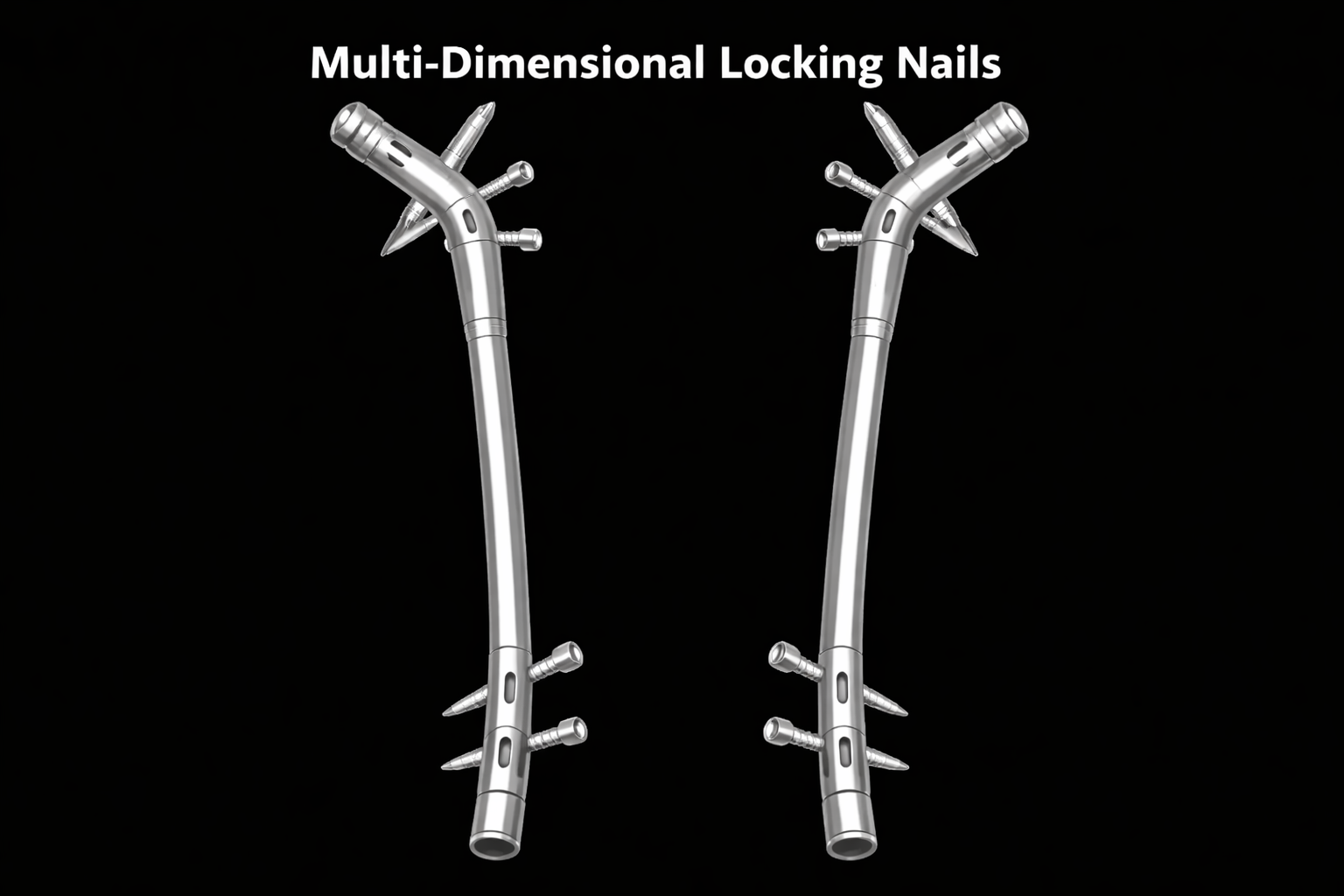 Humerus interlocking intramedullary nail system - multi-dimensional locking nail main nail (left and right)
